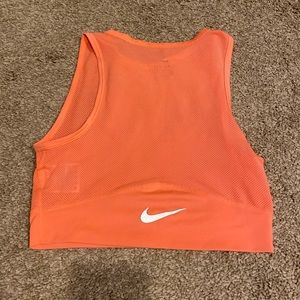 Nike Dri-Fit Neon Orange Peach Mesh Crop Top XS